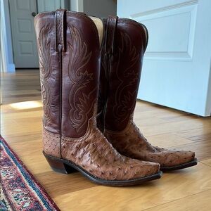 Like New Lucchese Ostrich Leather Cowboy Boots Women’s 9.5